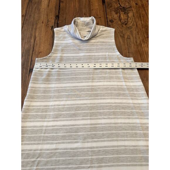 Garnet Hill Tank Top Sleeveless Tunic Tencel Mock Neck Slit Modern Shirt XS - Picture 7 of 12